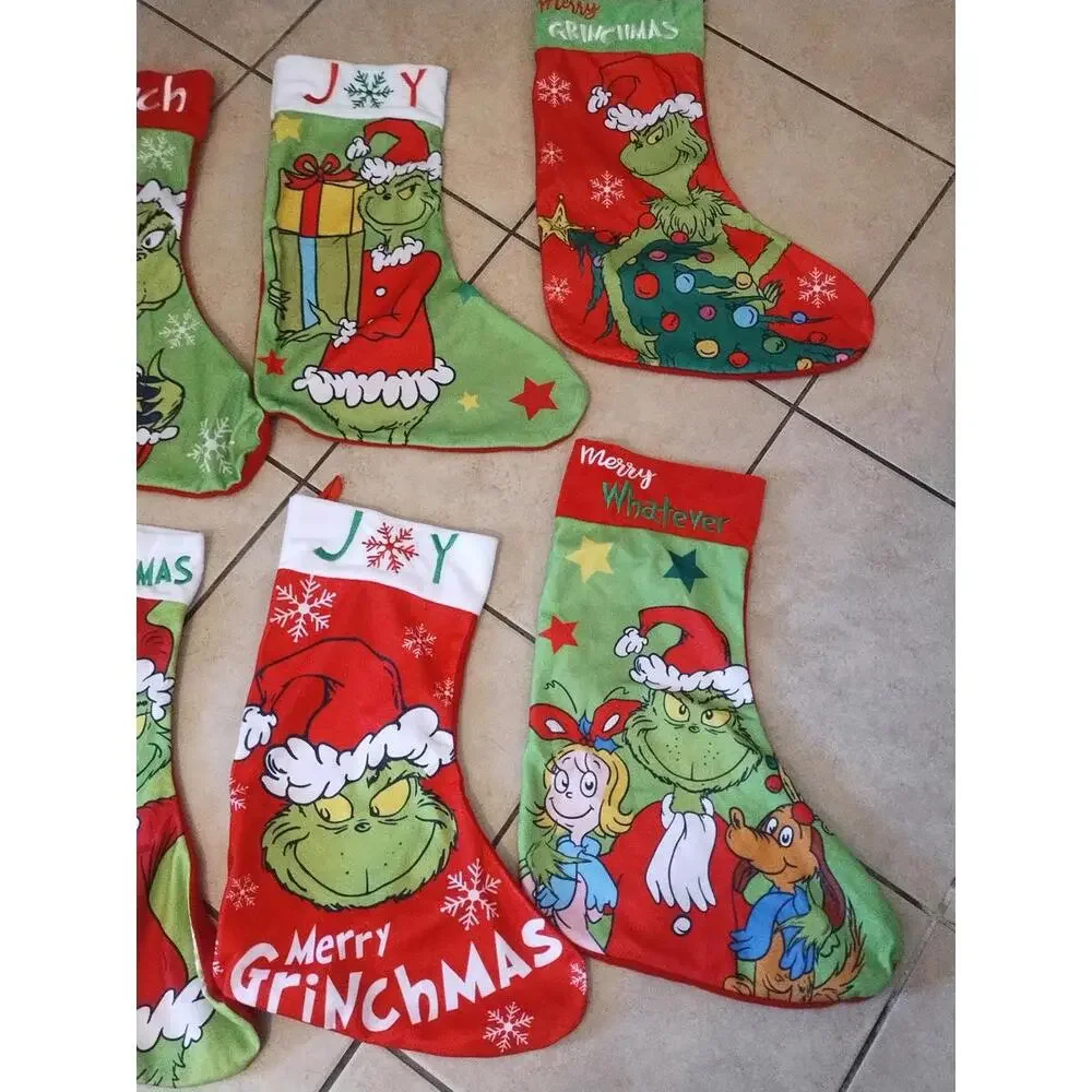 Handmade‎ the Grinch Christmas stockings
